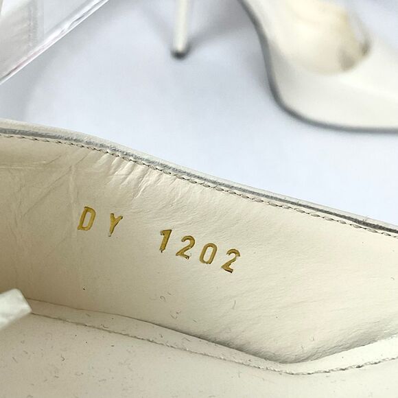 Givenchy G Lock Platform Heels Beige Sz 39.5 Pointed Toe Ankle Strap - Picture 7 of 12
